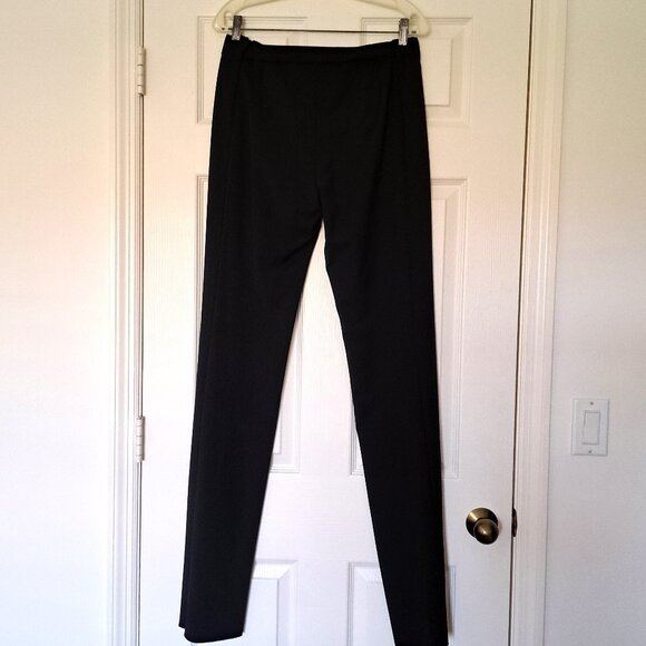 GIANNI VERSACE COUTURE NWT Black Wool Pants Attached Belt Italy Vintage Size 44 - Picture 3 of 15